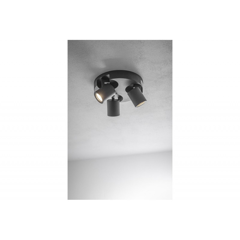 Накладной потолочно-настенный накладной GTV OS-BLN50W3-00 BLINK, 3xGU10 MR16, макс.20Вт, 220-240В/50-60Гц IP20, поворот 300°, наклон 90°, черный алюминий
