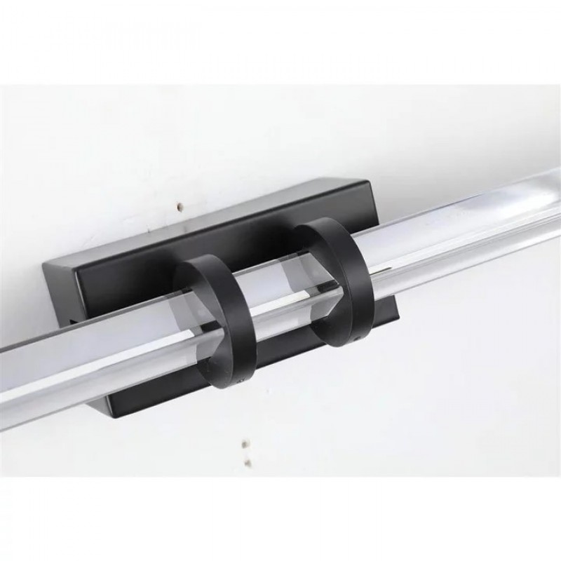 Подсветка для зеркала Searchlight 66412BK Parma LED Wall Light, Matt Black Metal & Clear Glass, 10 Вт, 320 лм, 3000К