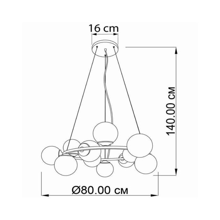 Подвесной светильник, люстра Imperium Light 1401280.05.69 Frost E14 12x40W IP20 черный