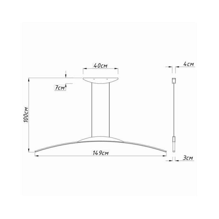 Подвесной светильник, люстра Imperium Light 7681148.05.91 Curved LED 1x20W 3000К IP20 черный Подвесной светильник, люстра Imperium Light 7681148.05.91 Curved LED 1x20W 3000К IP20 черный