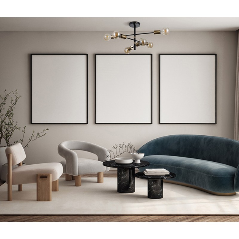 Люстра Italux PND-4025-6-BL-HBR Piansi