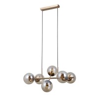 Підвісний світильник, люстра Italux PND-1098-6-HB Molite E14 6x5W IP20 янтарний Підвісний світильник, люстра Italux PND-1098-6-HB Molite E14 6x5W IP20 янтарний