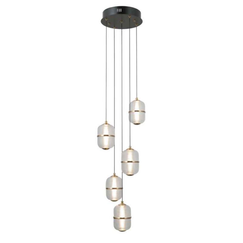 Підвісний світильник Italux PND-34375-5-BK Alani LED 5x28W 3000K 2184Lm IP20 чорний