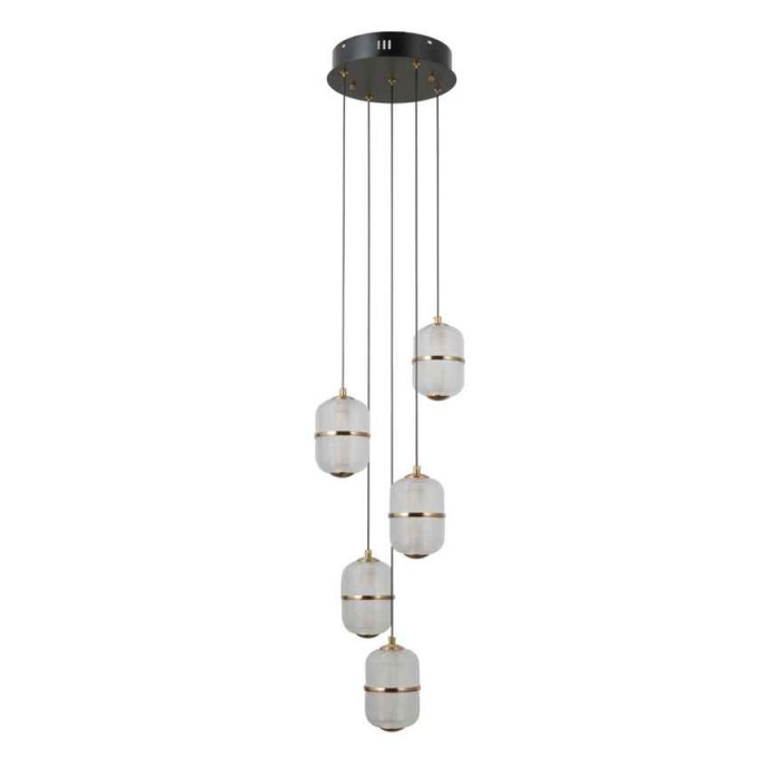 Підвісний світильник Italux PND-34375-5-BK Alani LED 5x28W 3000K 2184Lm IP20 чорний