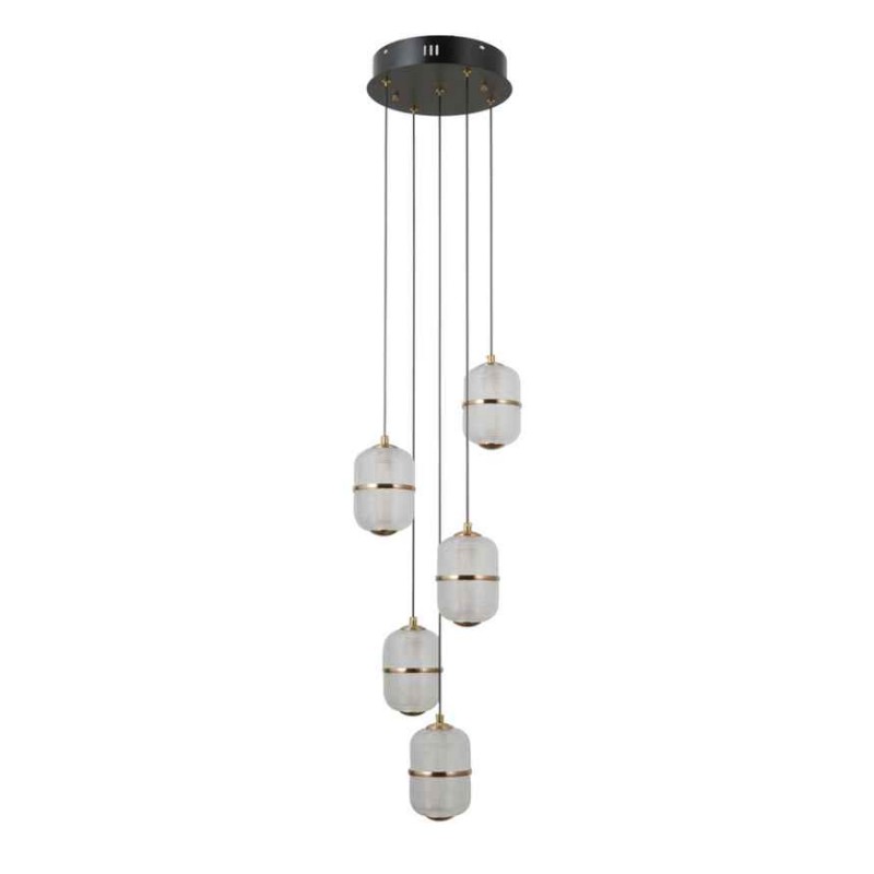Підвісний світильник Italux PND-34375-5-BK Alani LED 5x28W 3000K 2184Lm IP20 чорний