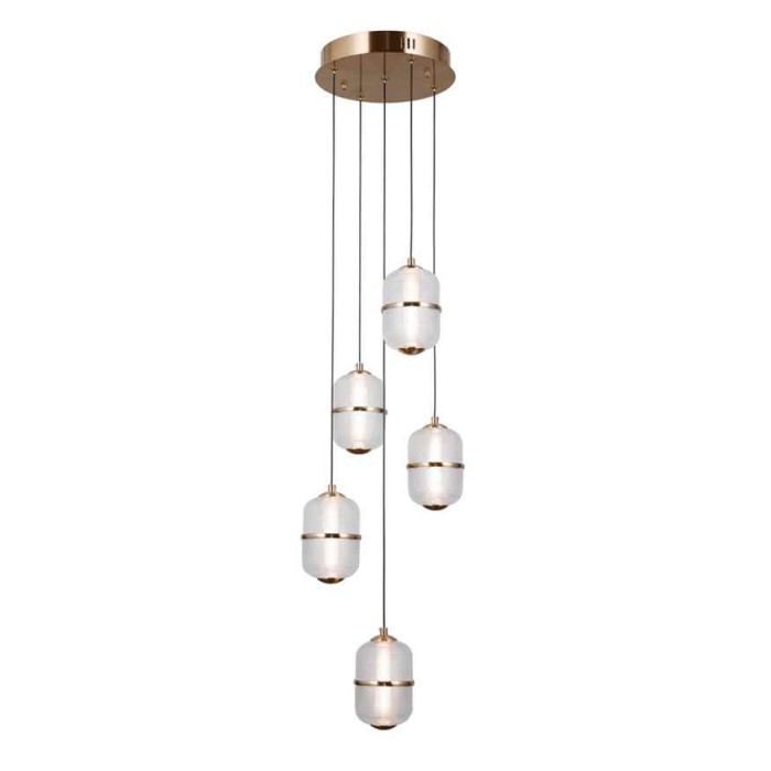 Підвісний світильник, люстра Italux PND-34375-5-HBR Alani LED 5x28W 3000K 2184Lm IP20 золотий