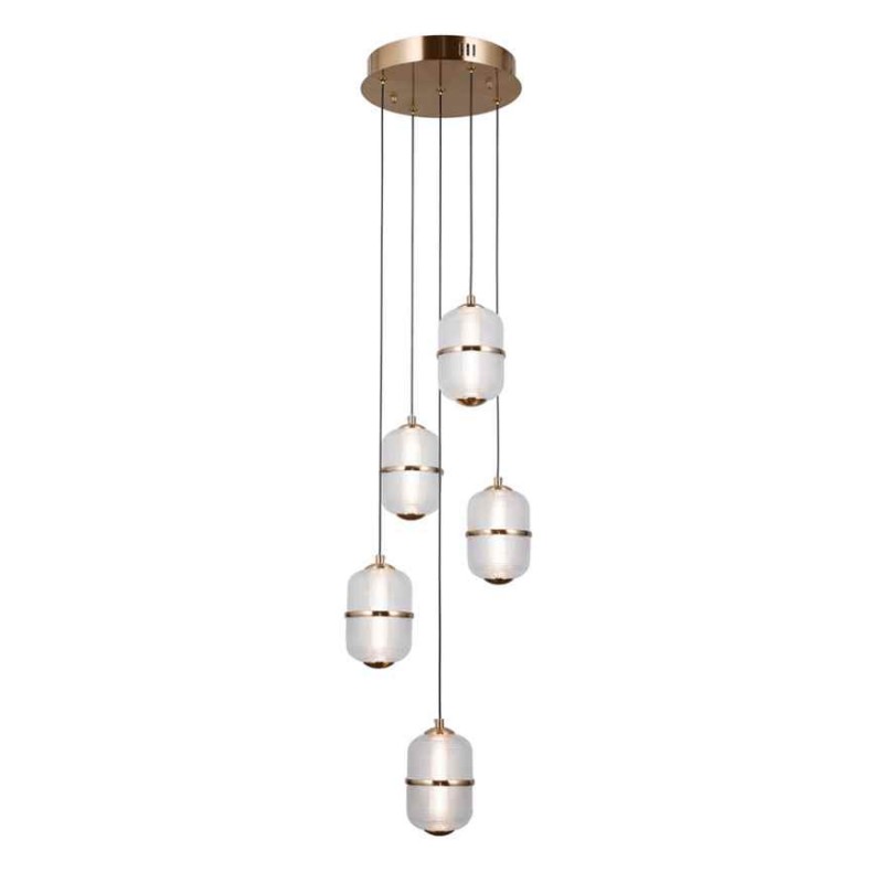 Підвісний світильник, люстра Italux PND-34375-5-HBR Alani LED 5x28W 3000K 2184Lm IP20 золотий