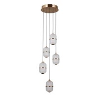 Подвесной светильник, люстра Italux PND-34375-5-HBR Alani LED 5x28W 3000K 2184Lm IP20 золотой