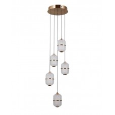 Підвісний світильник, люстра Italux PND-34375-5-HBR Alani LED 5x28W 3000K 2184Lm IP20 золотий