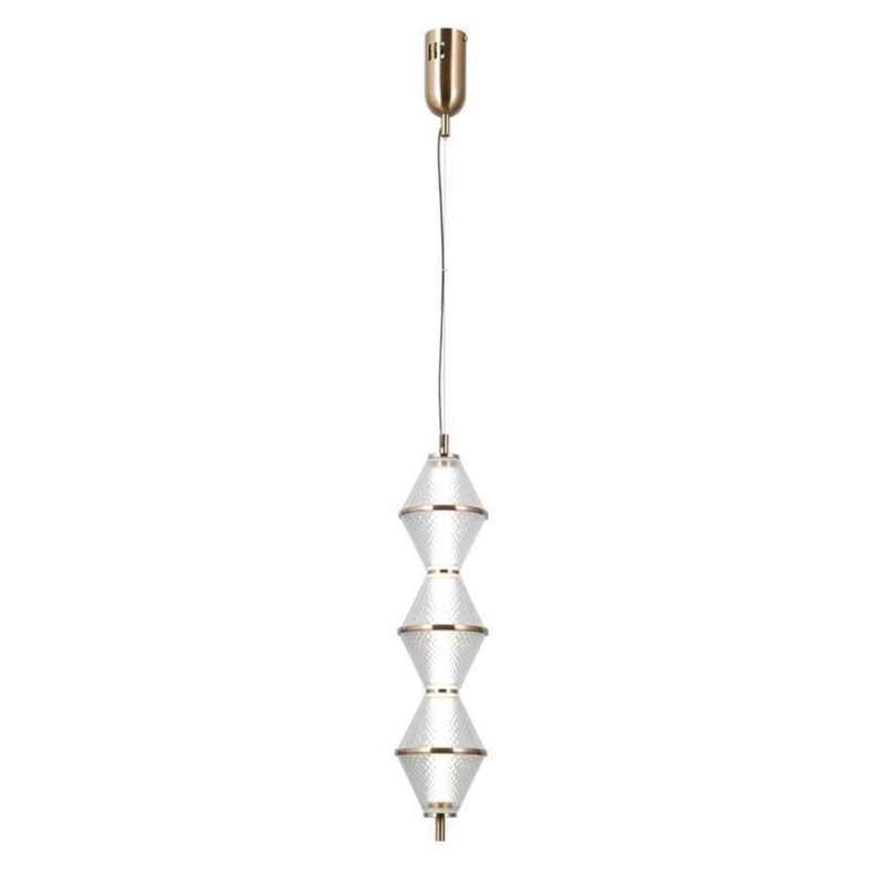 Підвісний світильник, люстра Italux PND-34395-3V-HBR Fuente LED 3x15W 3000K 1108Lm IP20 золотий