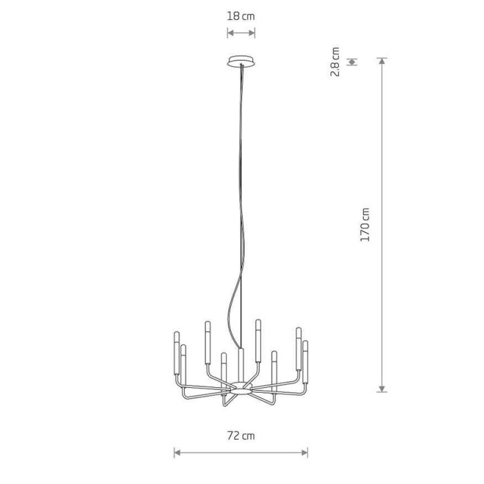Подвесной светильник, люстра Nowodvorski 11460 Orto VIII E14 8x10W IP20 черный Подвесной светильник, люстра Nowodvorski 11460 Orto VIII E14 8x10W IP20 черный