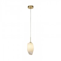 Подвесной светильник Searchlight 23141-1SB Rocky 1Lt Pendant, Satin Brass Metal & Glass