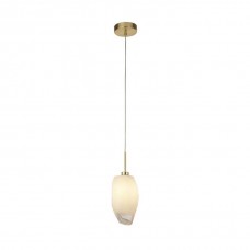 Підвісний світильник Searchlight 23141-1SB Rocky 1Lt Pendant, Satin Brass Metal & Glass