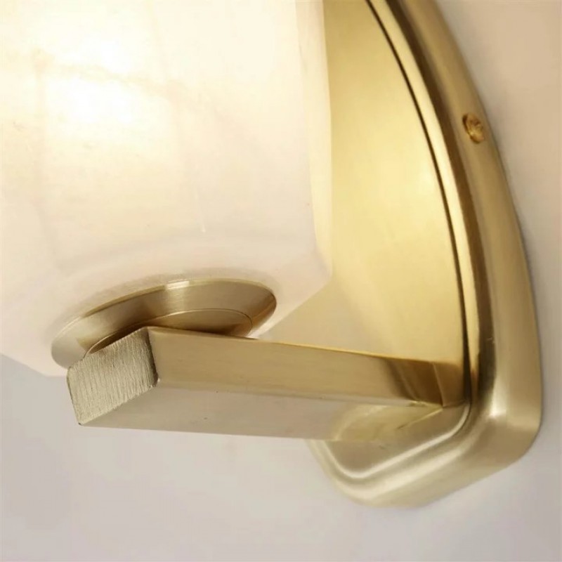 Бра Searchlight 23142-1SB Rocky 1Lt Wall Light, Satin Brass Metal & Glass