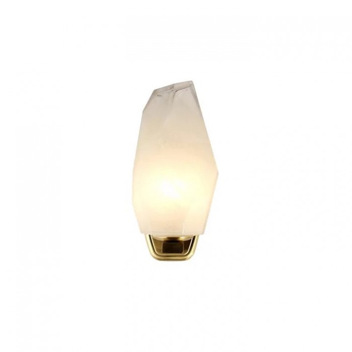 Бра Searchlight 23142-1SB Rocky 1Lt Wall Light, Satin Brass Metal & Glass