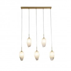 Підвісний світильник Searchlight 23145-5SB Rocky 5Lt Bar Pendant, Satin Brass Metal & Glass