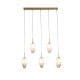 Підвісний світильник Searchlight 23145-5SB Rocky 5Lt Bar Pendant, Satin Brass Metal & Glass