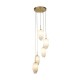 Підвісний світильник Searchlight 23146-5SB Rocky 5Lt Multi Drop Pendant, Satin Brass Metal & Glass