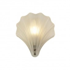 Бра - Searchlight 28980SS Shell 1Lt Wall Light, Satin Silver Metal &Frosted Glass IP44