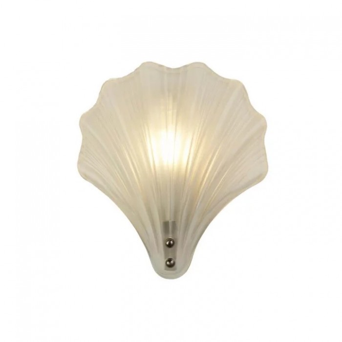 Бра Searchlight 28980SS Shell 1Lt Wall Light, Satin Silver Metal &Frosted Glass IP44