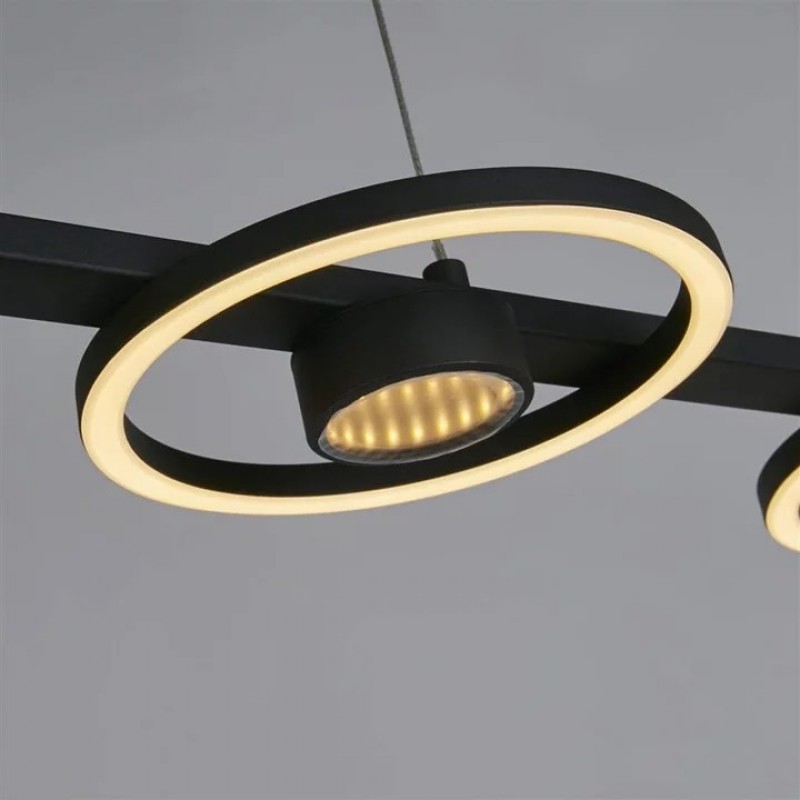 Підвісний світильник Searchlight 32804-4BK Space 4Lt LED Bar Pendant, Black Metal, 35 Вт, 1497 лм, 3000К