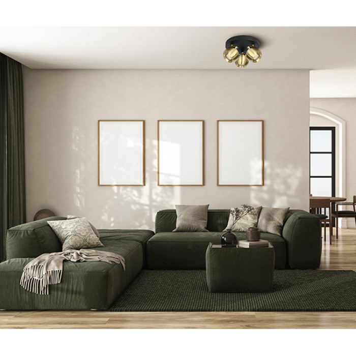 Спот Italux SPL-45379-3-BK-BRSS Lafin
