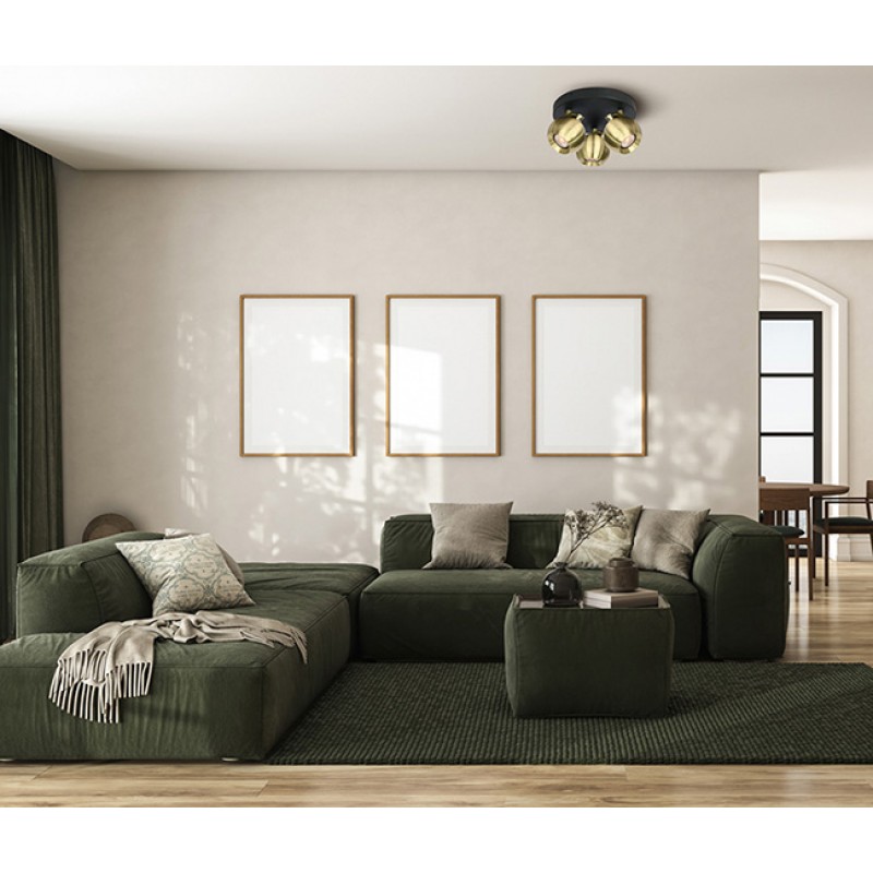 Спот - Italux SPL-45379-3-BK-BRSS Lafin