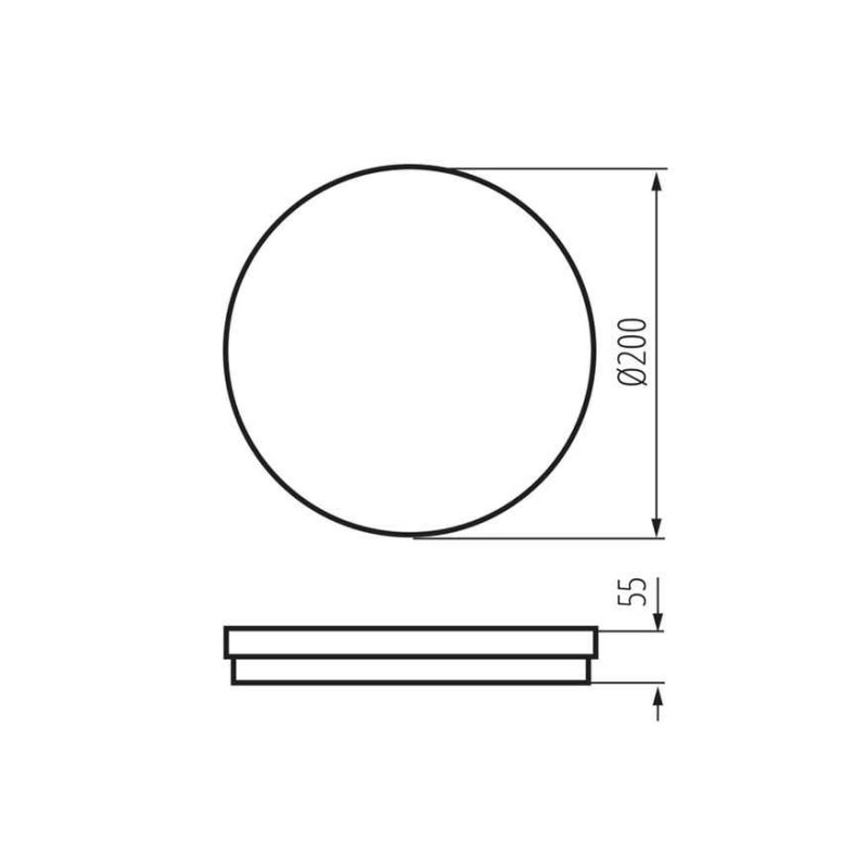 Стельовий світильник Kanlux 38382 Beno Eco 20W CCT O W, 20 Вт, 1900 лм, 3000К/4000К/6500К
