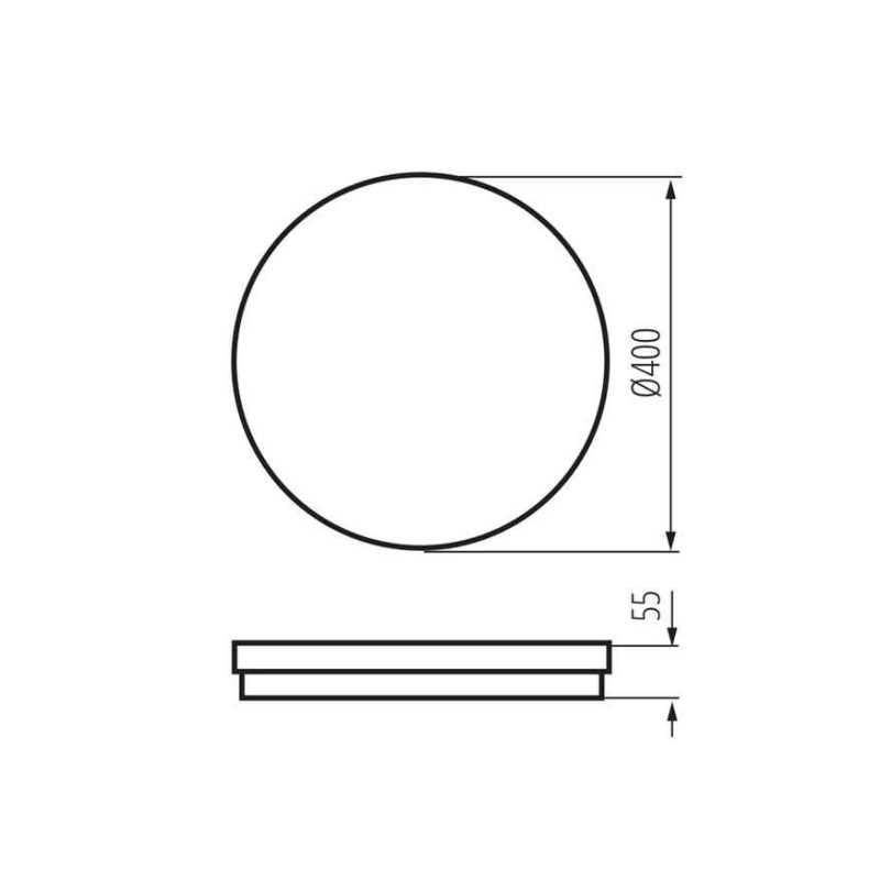 Стельовий світильник Kanlux 38387 Beno Eco 40W CCT O B, 40 Вт, 3900 лм, 3000К/4000К/6500К
