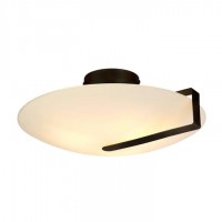Люстра Searchlight 73990-3BK Sundial Flush - Black Metal & Frosted Glass