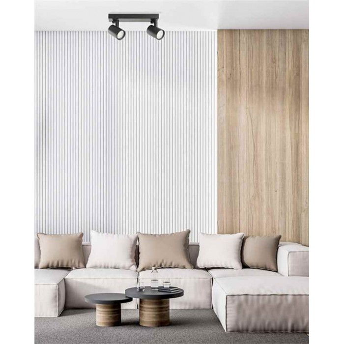 Світильник поворотний, спот Goldlux 328694 Lynx GU10 2x10W IP20 чорний