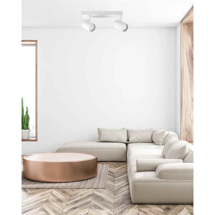 Светильник поворотный, спот Goldlux 328731 Lynx GU10 2x10W IP20 белый