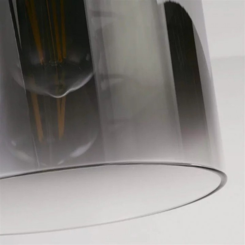 Люстра - Searchlight 88911-1BK Швеция 1Lt Flush - Matt Black & Smoked Glass