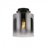 Люстра Searchlight 88911-1BK Sweden 1Lt Flush - Matt Black & Smoked Glass
