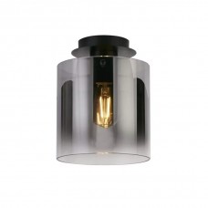 Люстра - Searchlight 88911-1BK Швеция 1Lt Flush - Matt Black & Smoked Glass