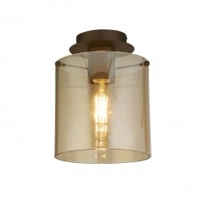 Люстра - Searchlight 88911-1MO Sweden 1Lt Flush - Mocha Metal & Amber Glass