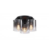 Люстра - Searchlight 88911-3BK Sweden 3LT Flush - Matt Black & Smoked Glass