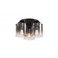 Люстра - Searchlight 88911-3BK Sweden 3LT Flush - Matt Black & Smoked Glass