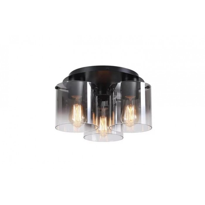 Люстра - Searchlight 88911-3BK Sweden 3LT Flush - Matt Black & Smoked Glass