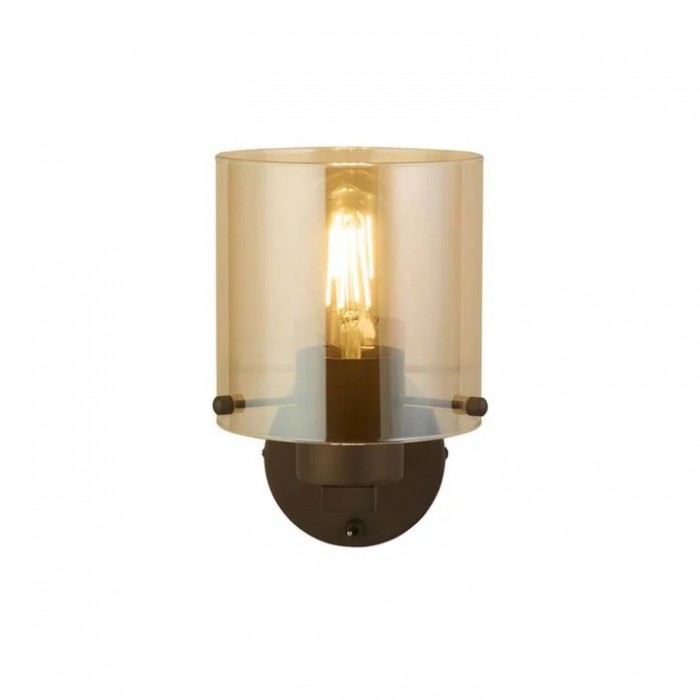 Бра Searchlight 88912-1MO Sweden 1Lt Wall Light - Mocha Metal & Amber Glass