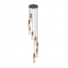 Подвесной светильник Searchlight 88920-8MO Sweden II 8Lt Multi Drop - Mocha Metal & Amber Glass