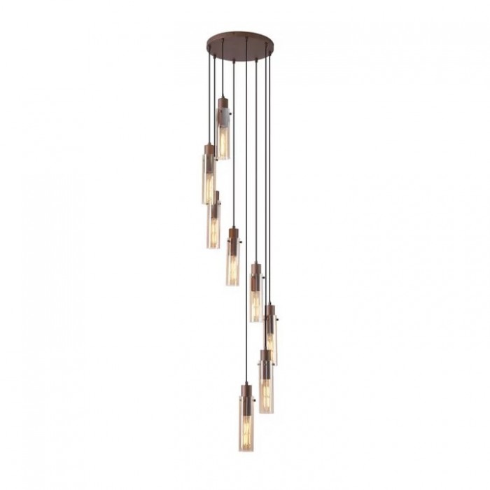 Подвесной светильник Searchlight 88920-8MO Sweden II 8Lt Multi Drop - Mocha Metal & Amber Glass