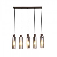 Подвесной светильник Searchlight 88921-5MO Sweden II 5Lt Bar Pendant - Mocha Metal & Amber Glass