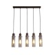 Подвесной светильник Searchlight 88921-5MO Sweden II 5Lt Bar Pendant - Mocha Metal & Amber Glass