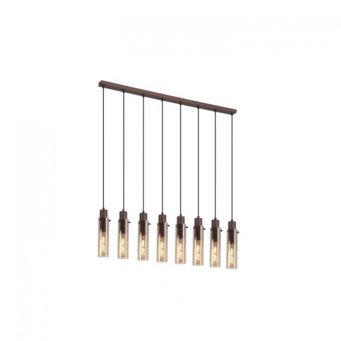 Підвісний світильник Searchlight 88921-8MO Sweden II 8Lt Bar Pendant - Mocha Metal & Amber Glass
