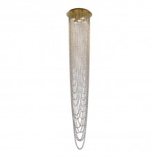 Люстра Searchlight 10883-5SB Swoop 5LT Pendant, Satin Brass & Clear Crystal