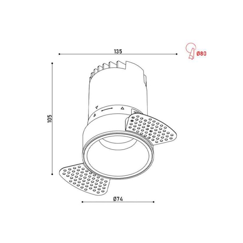 Точечный светильник Kloodi KD-GIRON134 TR 12W 3K 38D BK, 12 Вт, 840 лм, 3000K