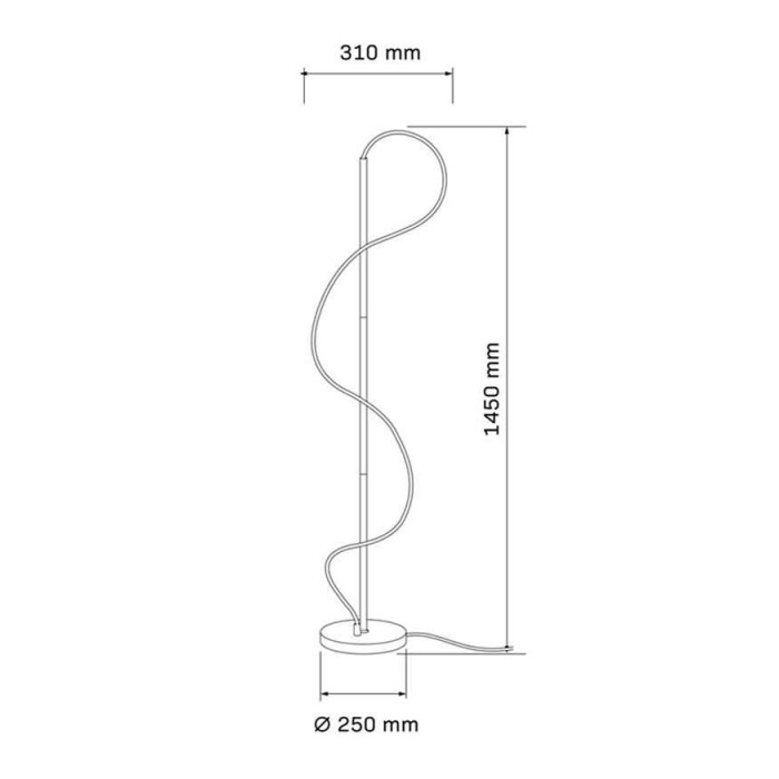 Торшер - Goldlux 330192 Emma LED 1x36W 4000K 4300Lm IP20 золотой