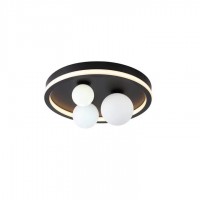 Люстра - Searchlight 73380BK Trident 3Lt LED Flush, Black Metal и Opal Glass Balls