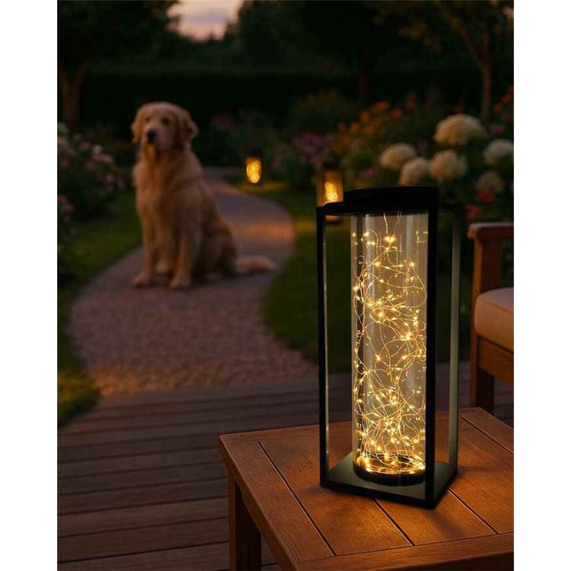 Вуличний портативний світильник на сонячній батареї Goldlux 329462 Glamor LED 3000K IP44 чорний